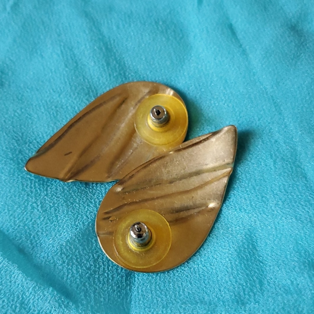 70's  Vintage Enameled  Pierced - Picture 2 of 3
